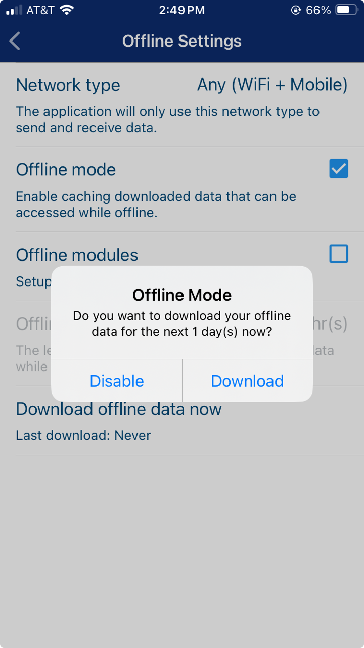 Alayacare downloading data for use offline help at home knowledge center